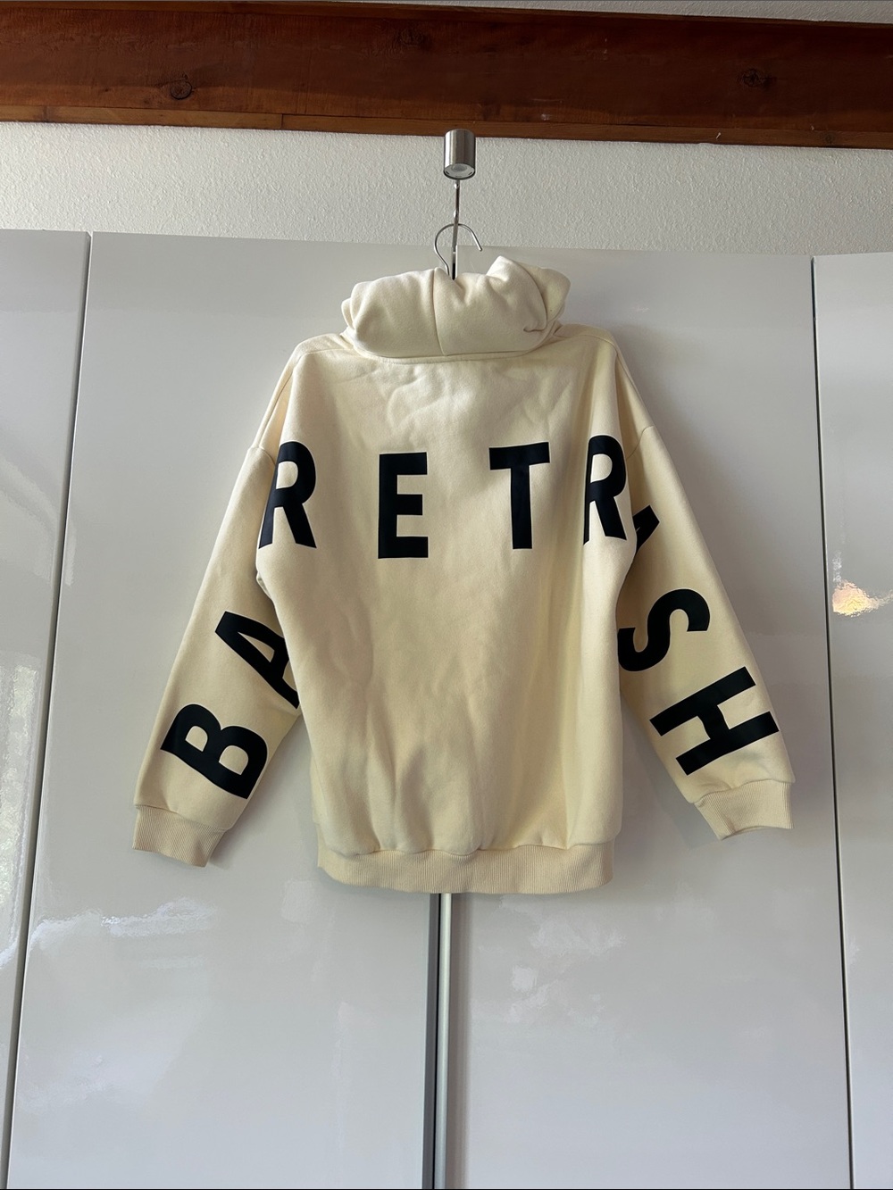 NWT Barre Trash Cream Oversized Hoodie Size M